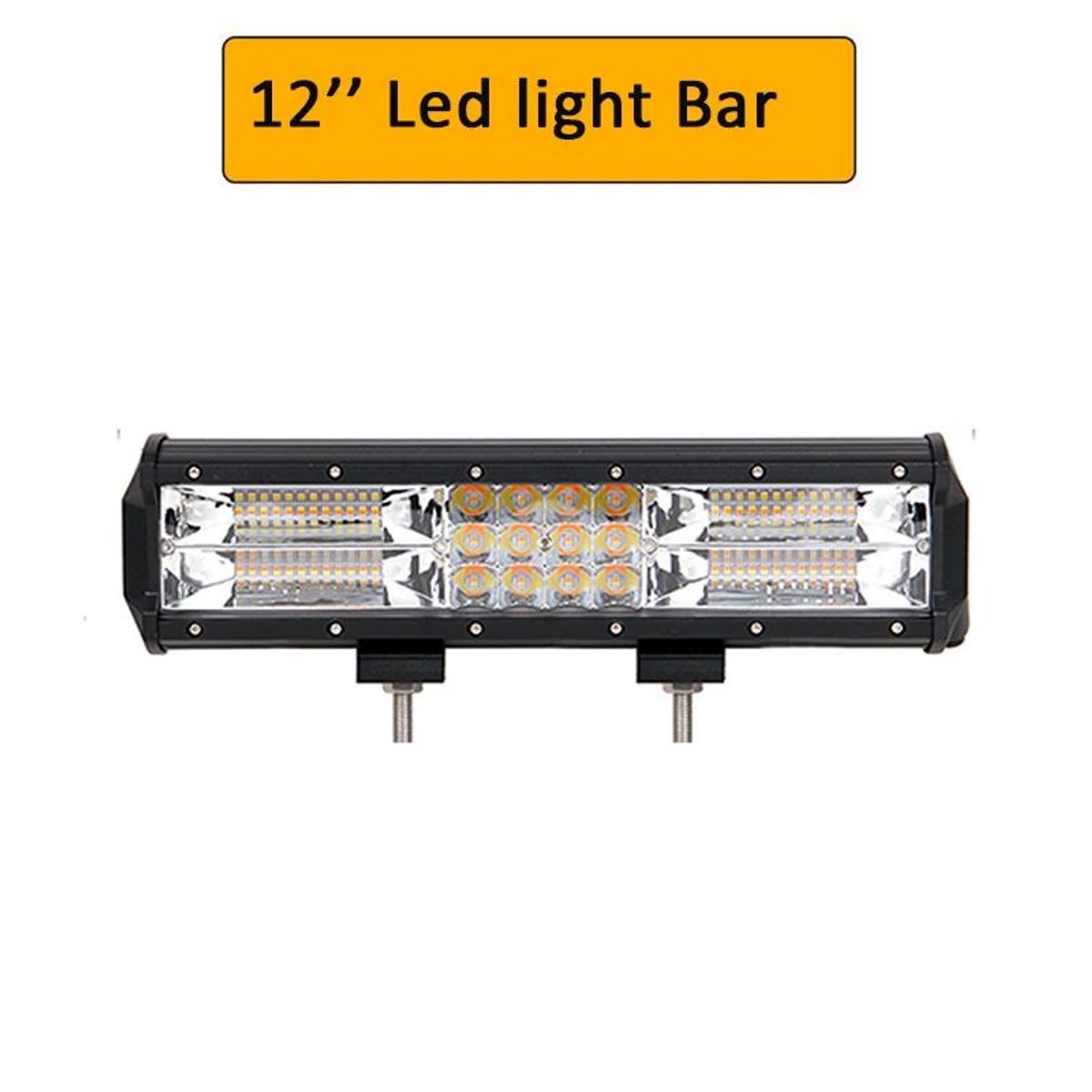 KOBO - Neblinero Led 180w 30cm Dual Blanco Ambar Estrobo Premiun