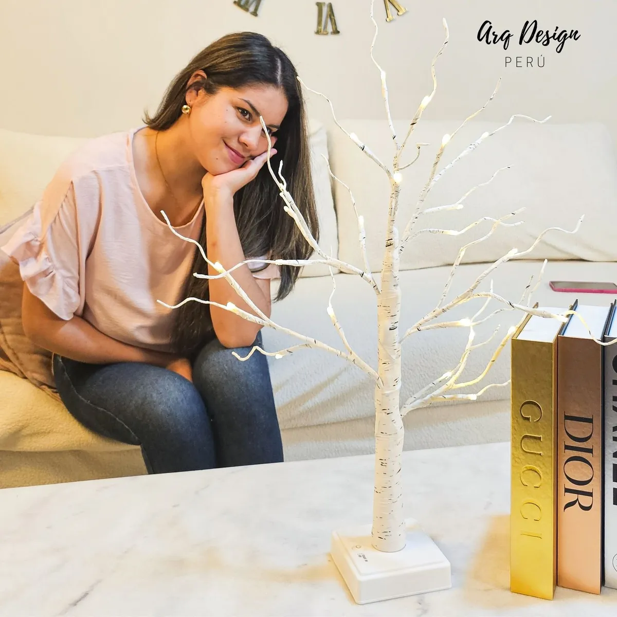 GENERICO - Lámpara Velador Milán Diseño Árbol Abedul