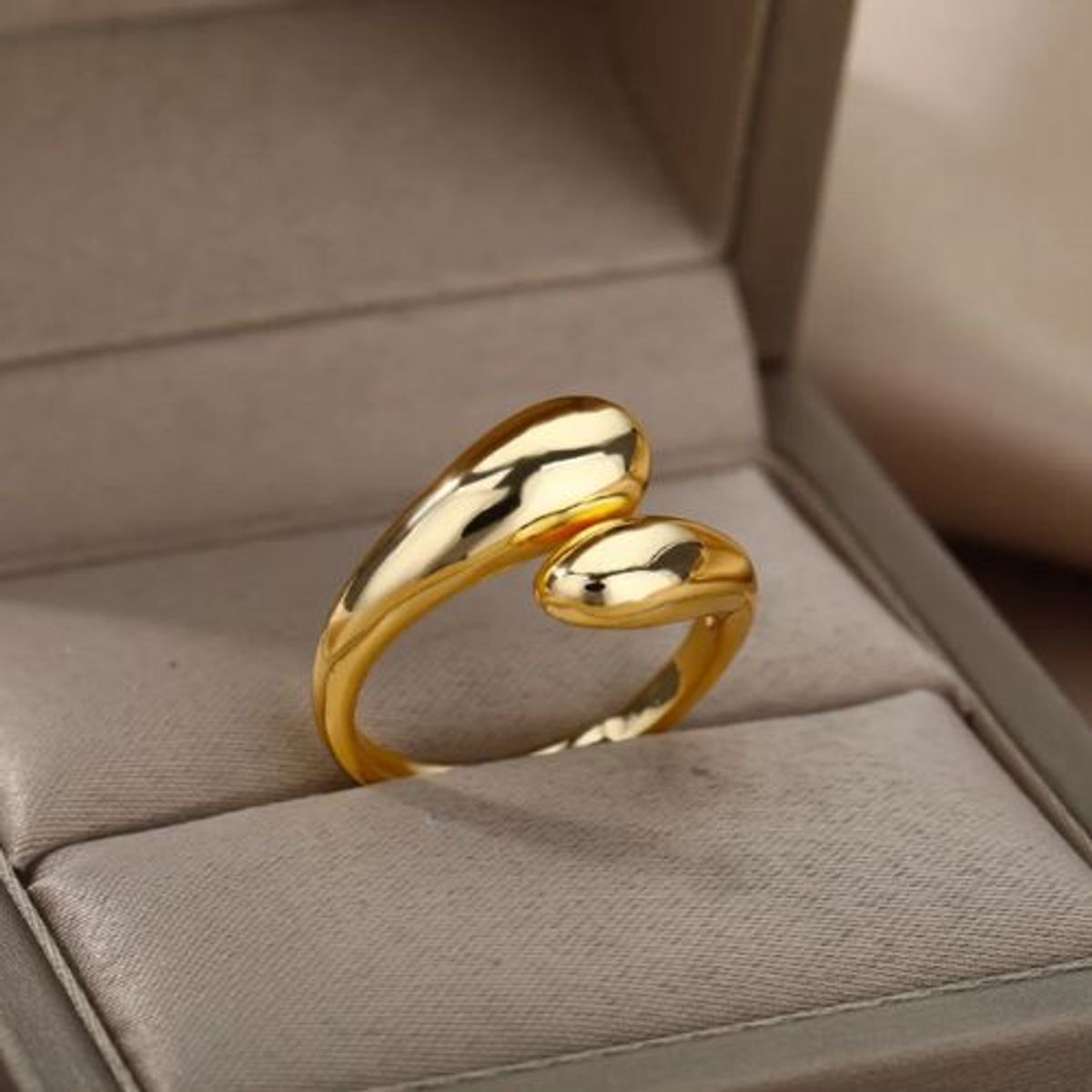 GENERICO - Anillo sortija para mujer de acero cruzado-ajustable  14k