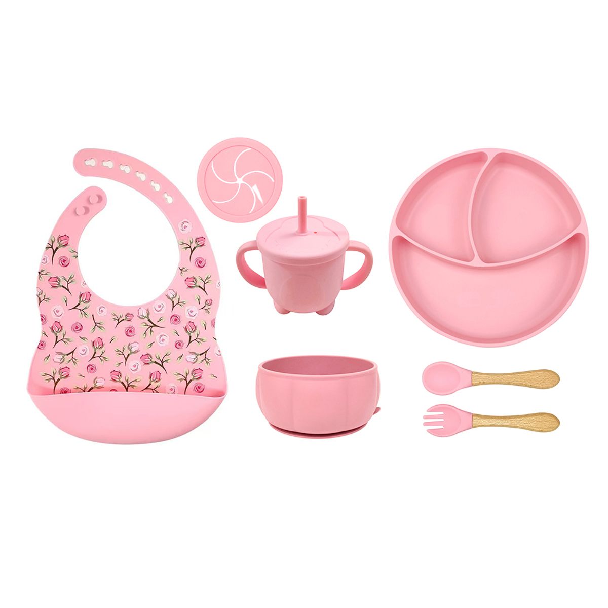 BABYKISS - SET DE PLATOS DE SILICONA PARA BEBES FLOWER