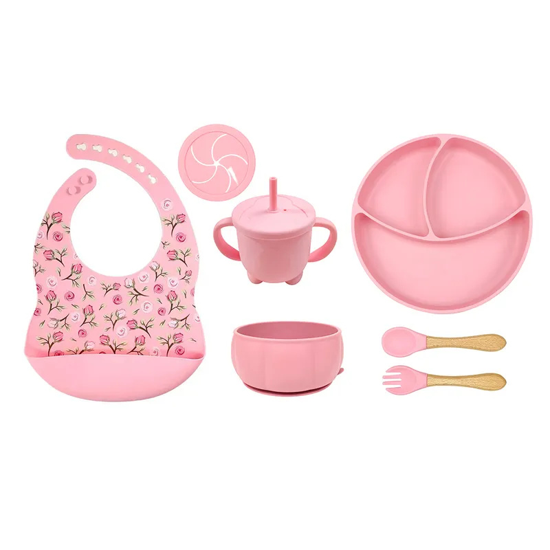 BABYKISS - SET DE PLATOS DE SILICONA PARA BEBES FLOWER