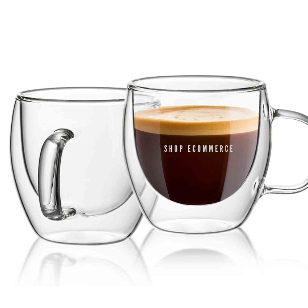 GENERICO - Taza doble capa espresso  90ml SET DE DOS UNIDADES