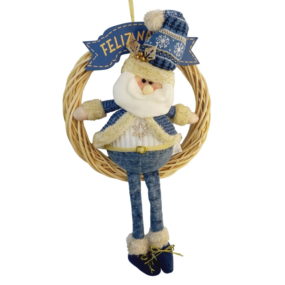 SANTINI - Corona Navideña Santa Traje Blue