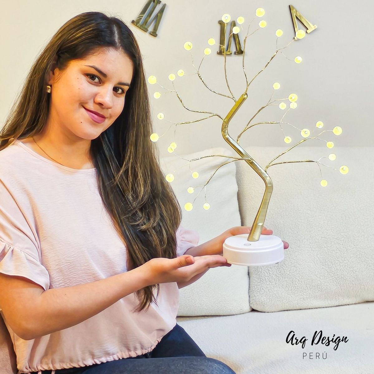 GENERICO - Lámpara Velador Bonsái Perlas