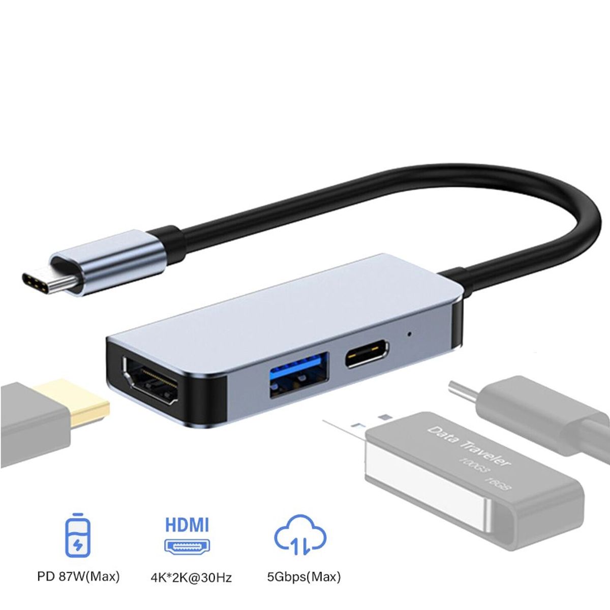 IMPORTADO MC - Adaptador 3 en 1 para iPad Macbook Tablet Laptop