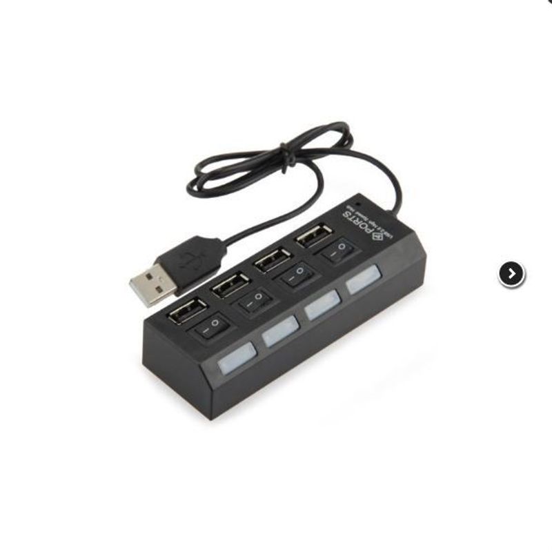GENERICO - Hub 4 puertos USB 2.0 con Interruptor