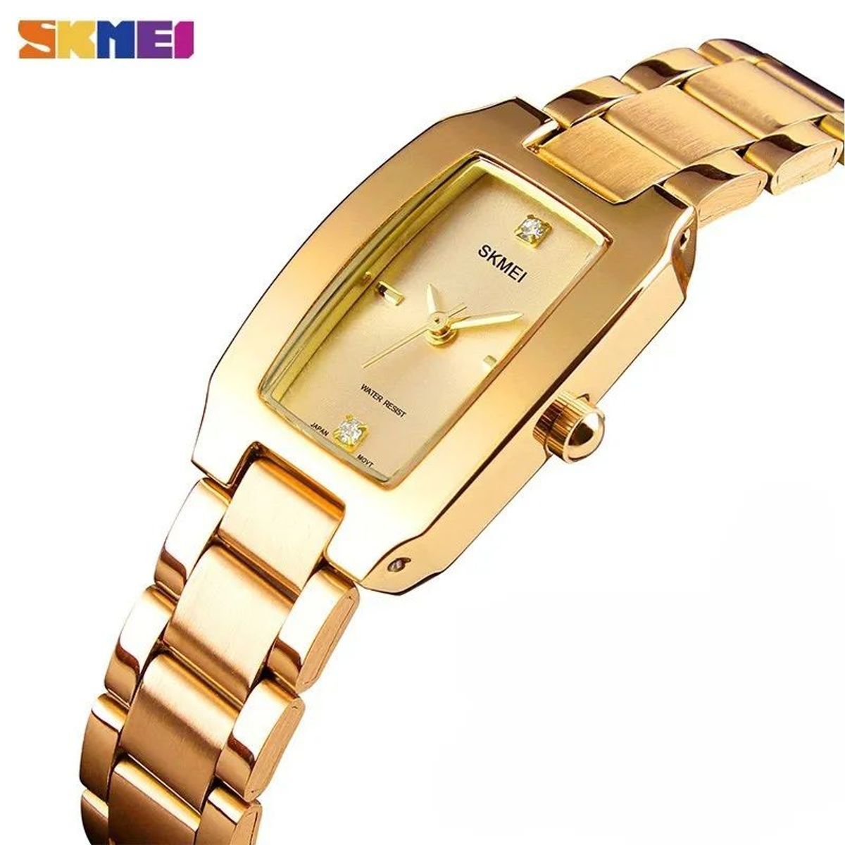 SKMEI - RELOJ SKMEI 1400 DORADO Analógo CORREA ACERO DAMA