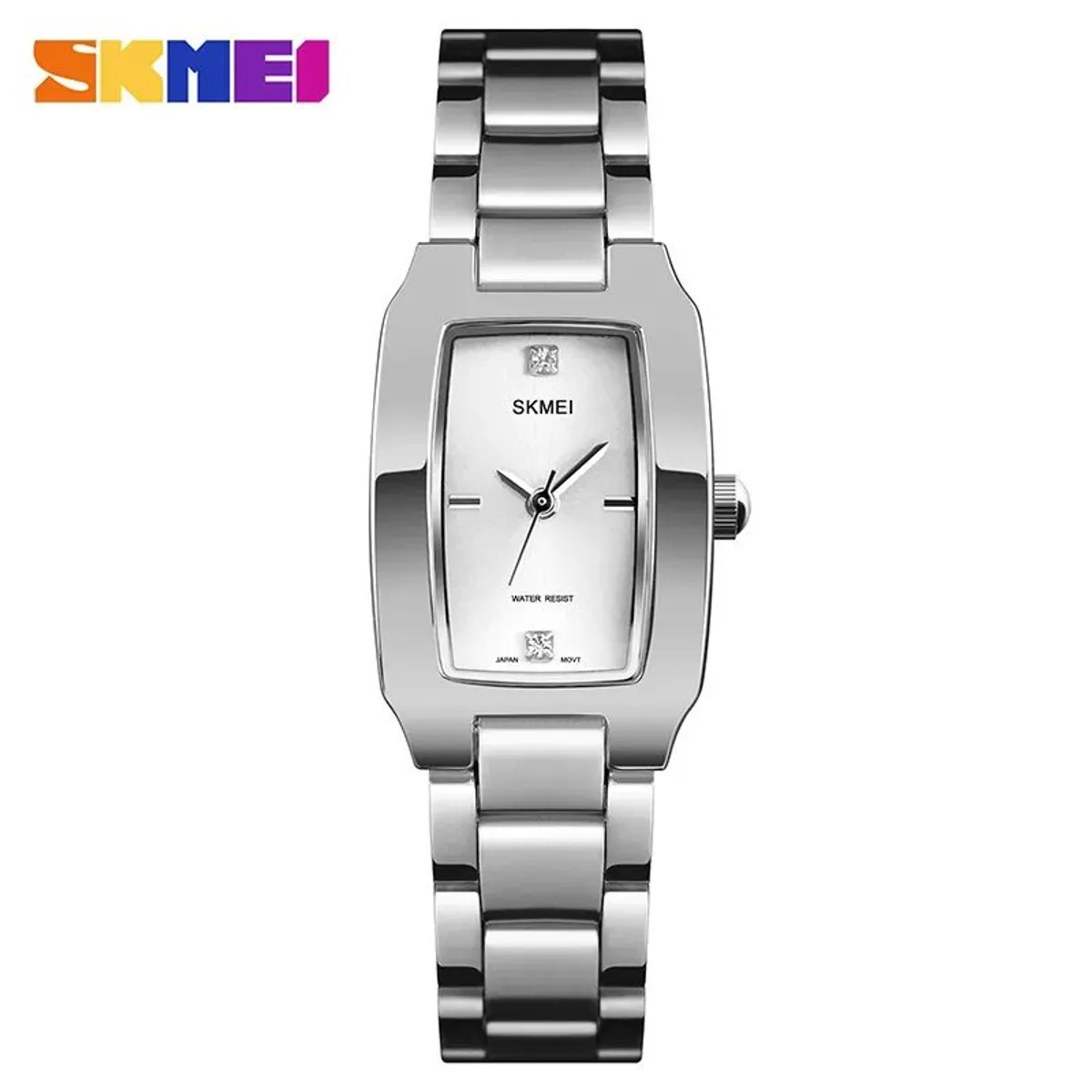SKMEI - RELOJ SKMEI 1400 PLATEADO CORREA ACERO PARA MUJER_.