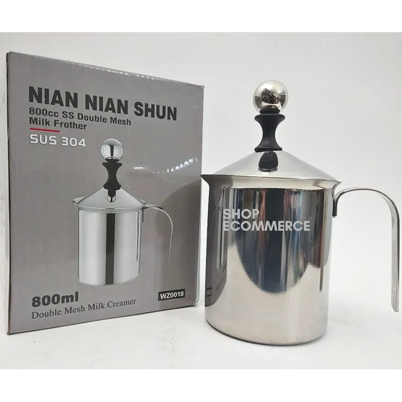 GENERICO - Espumador de leche doble malla 800ml