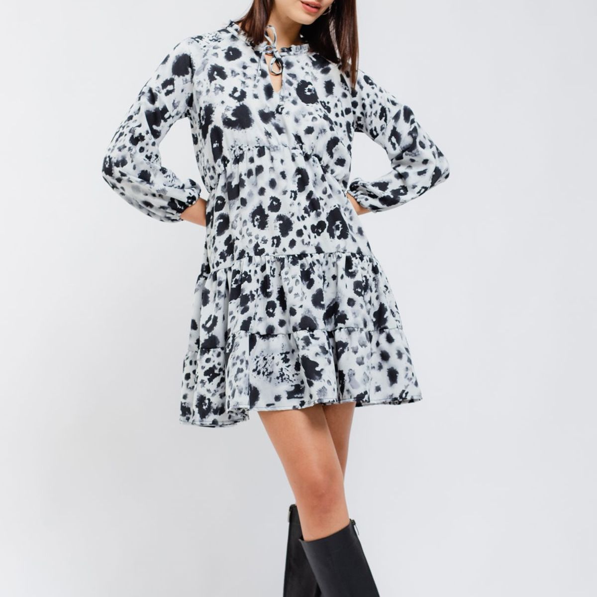 EQUI - Vestido Manga Larga Vólatil EQUI