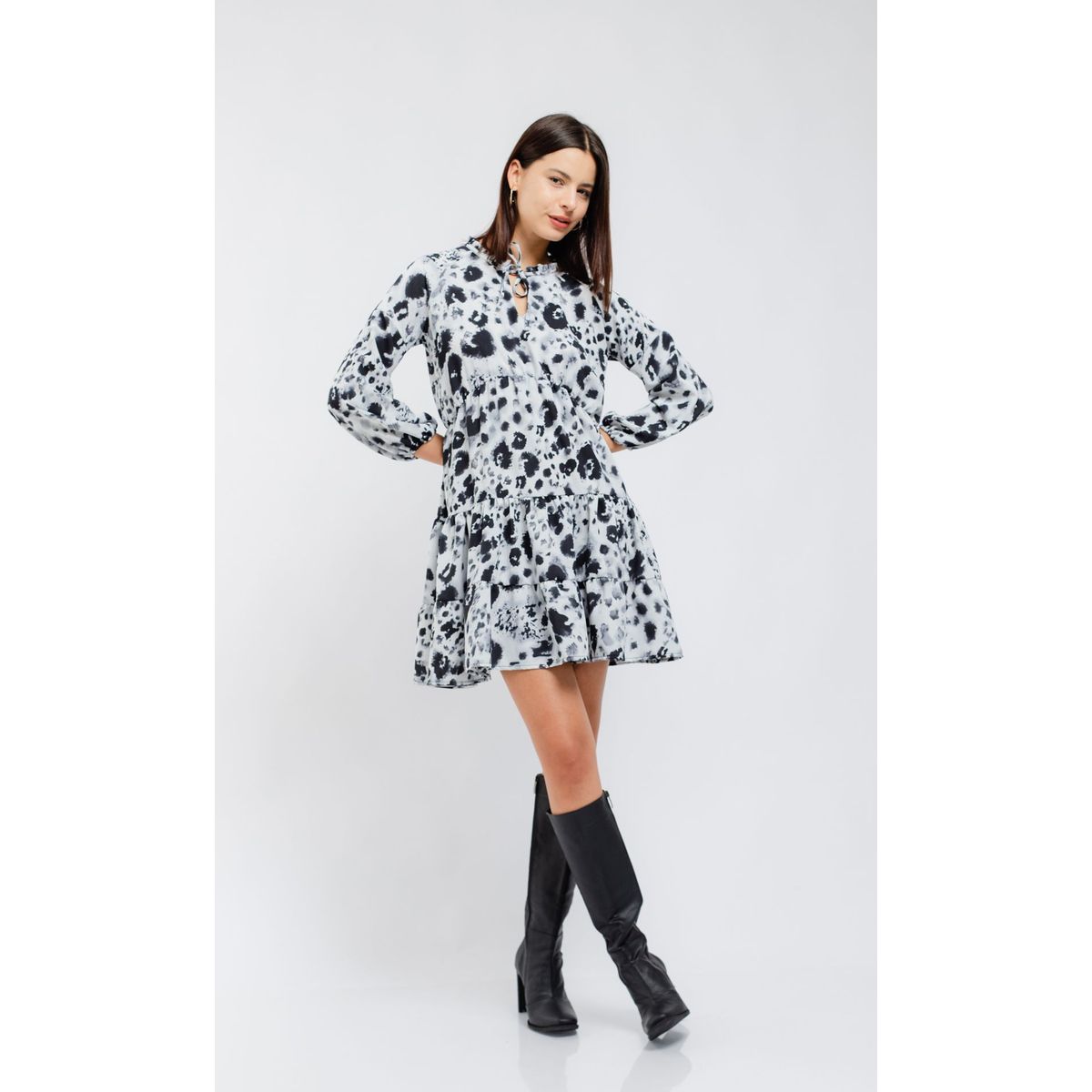 EQUI - Vestido Manga Larga Vólatil EQUI