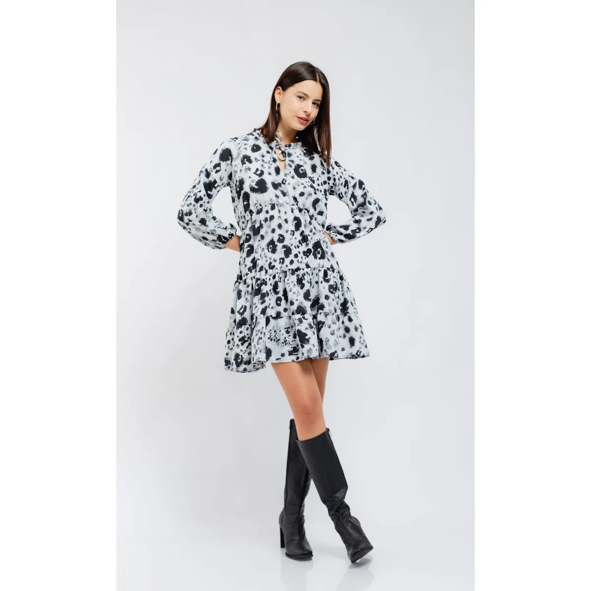 EQUI - Vestido Manga Larga Vólatil EQUI