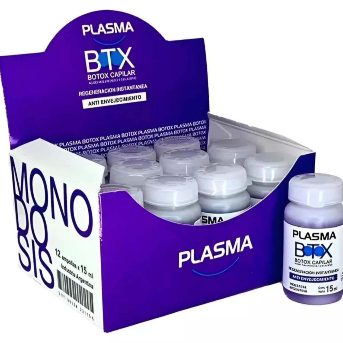 GENERICO - 12 Ampolla Plasma Botox Btx Tratamiento Capilar Cabello 15ml