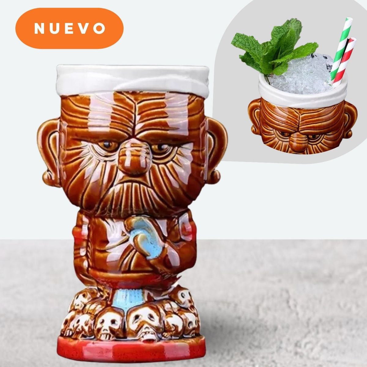 GENERICO - Copa Tiki de Cóctel Hawaiana Maorí 400 ML