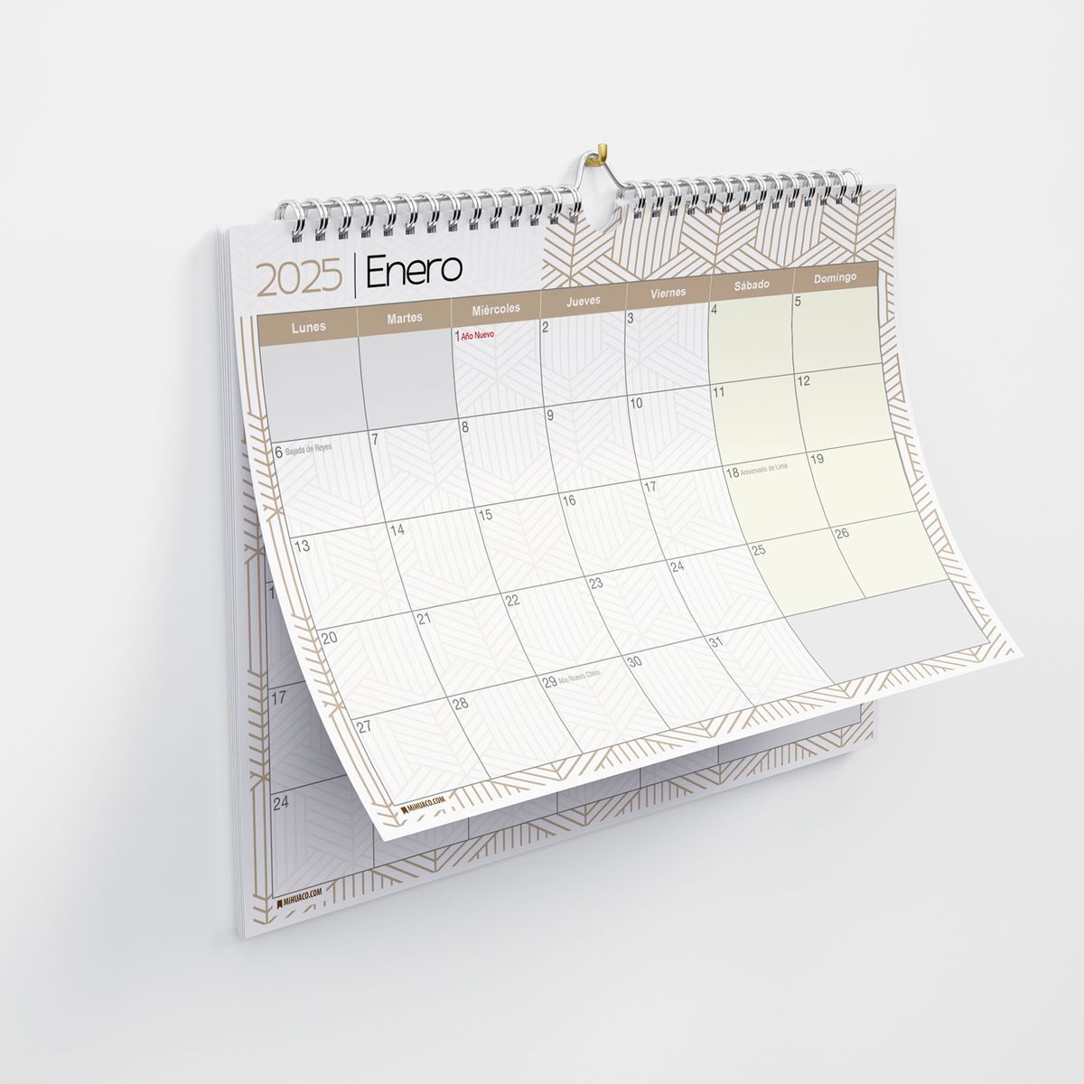 MIHUACO - Planner Planificador calendario 2026-A3- Lineal01 -anillado