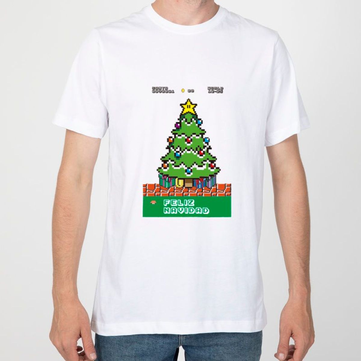 GENERICO - Polo Hombre manga corta diseño Arbol de Navidad