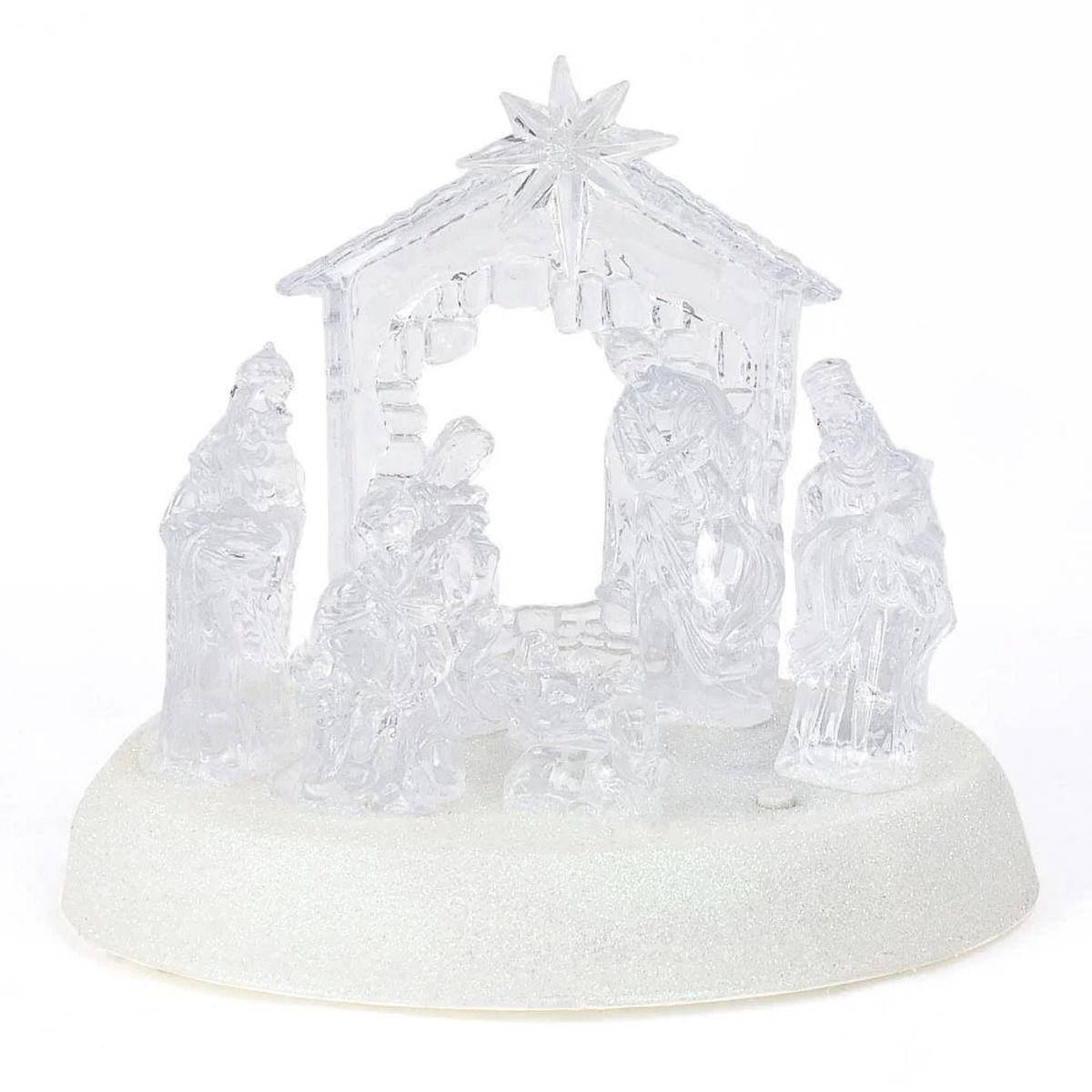 GENERICO - Adorno Nacimiento Navideño Musical Con Luces Led Acrílico