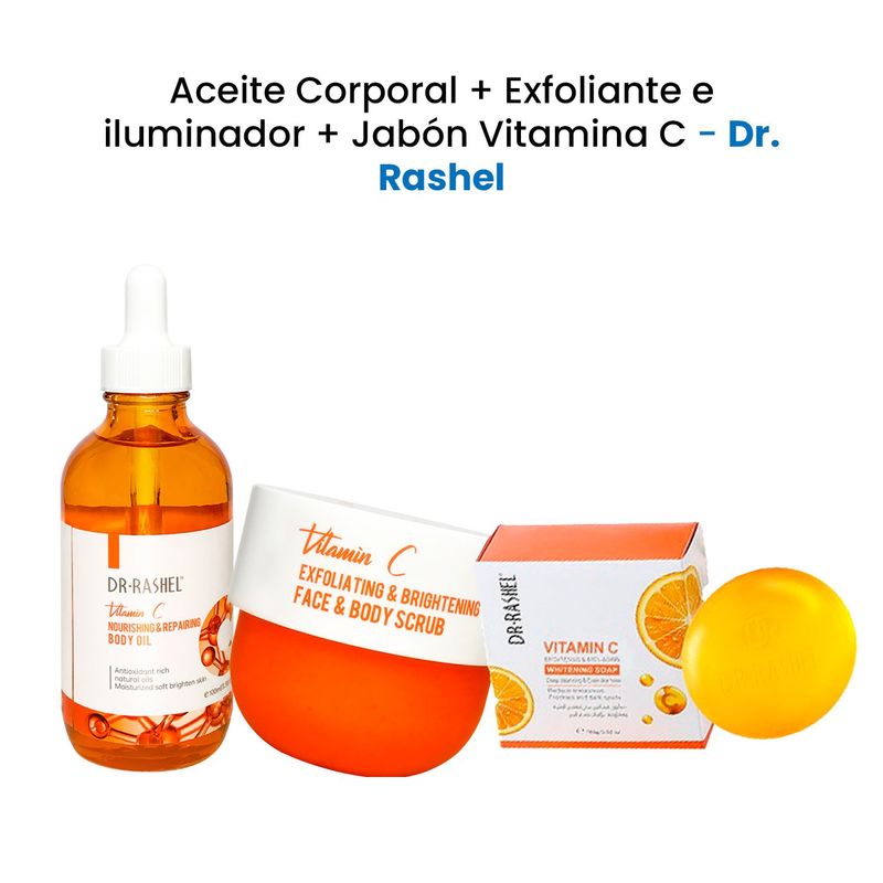 GENERICO - Aceite Corporal - Exfoliante e iluminador - Jabón Vitamina C