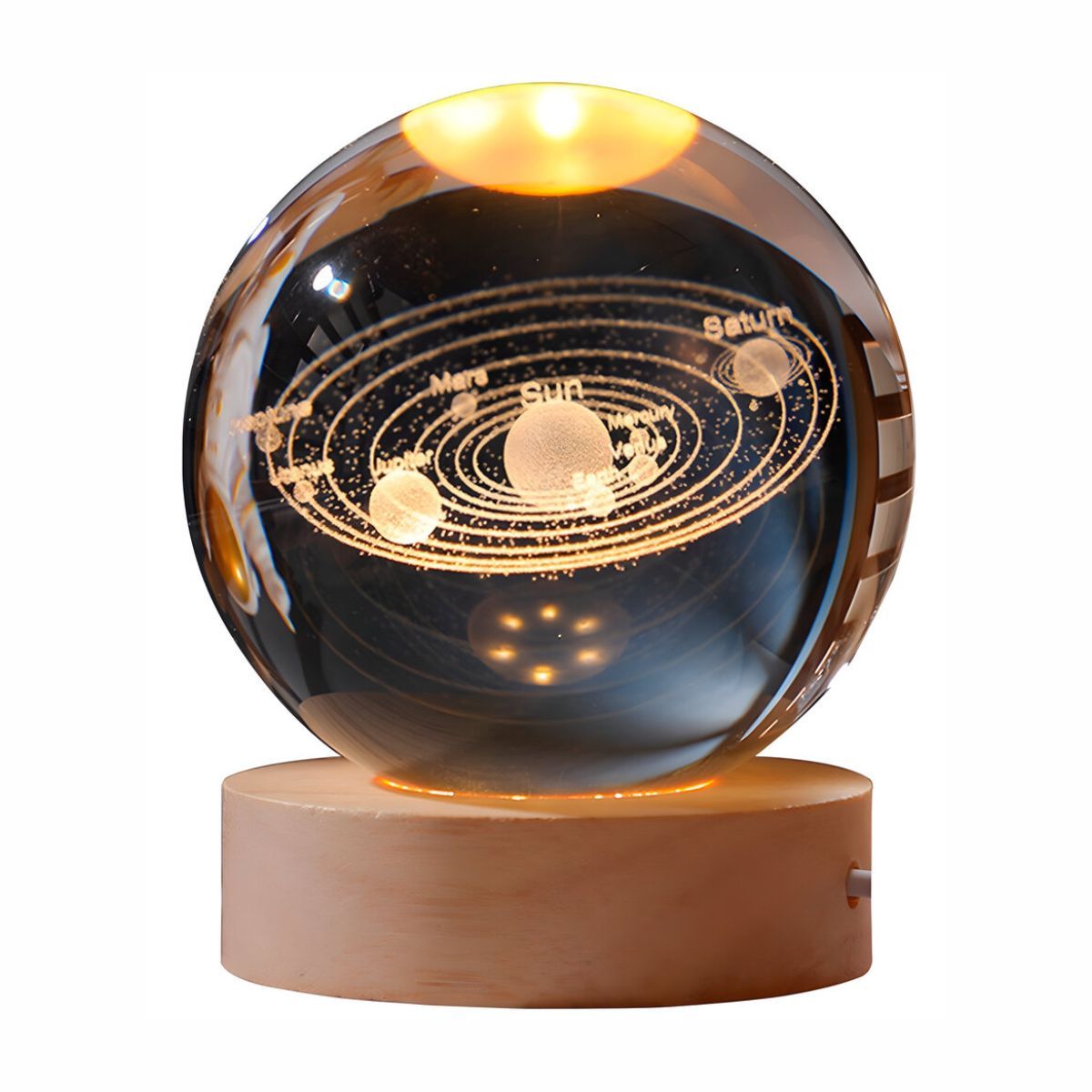 ELMEJORPRECIO - Esfera Con Diseño 3D Mini Lámpara De Luz Cálida Modelo Sistema Solar