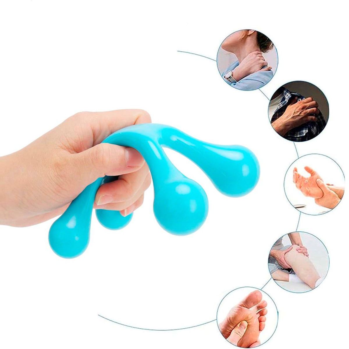 GENERICO - Mini Masajeador de Mano de 4 Puntos