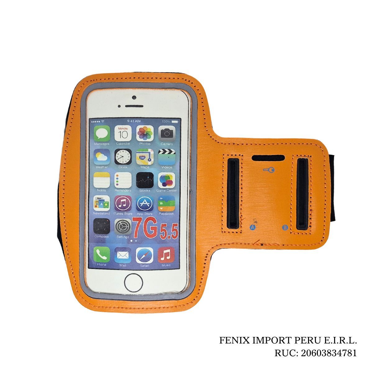 GENERICO - Bracera Deportiva Armband Ajustable Para Celular 6 Pulgadas Naranja