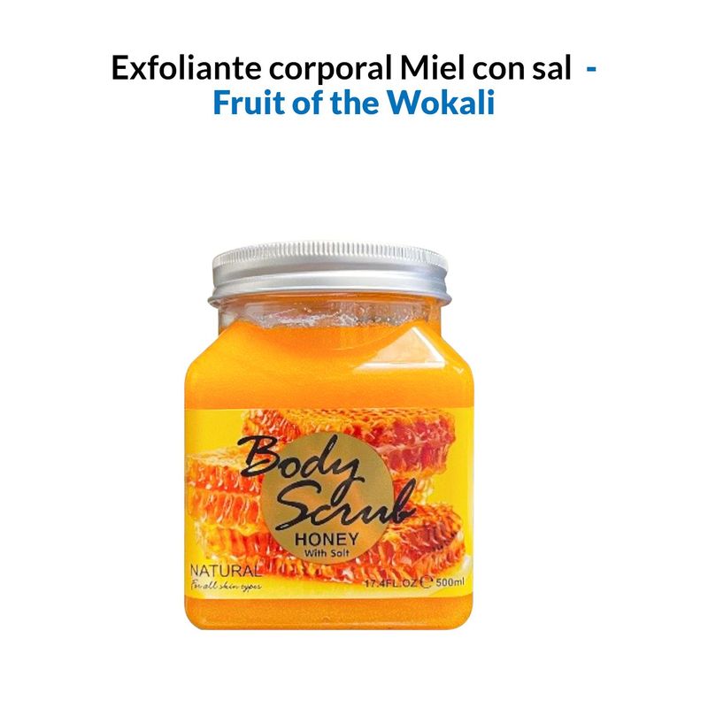 GENERICO - Exfoliante corporal Miel con sal 500ml - Fruit of the Wokali