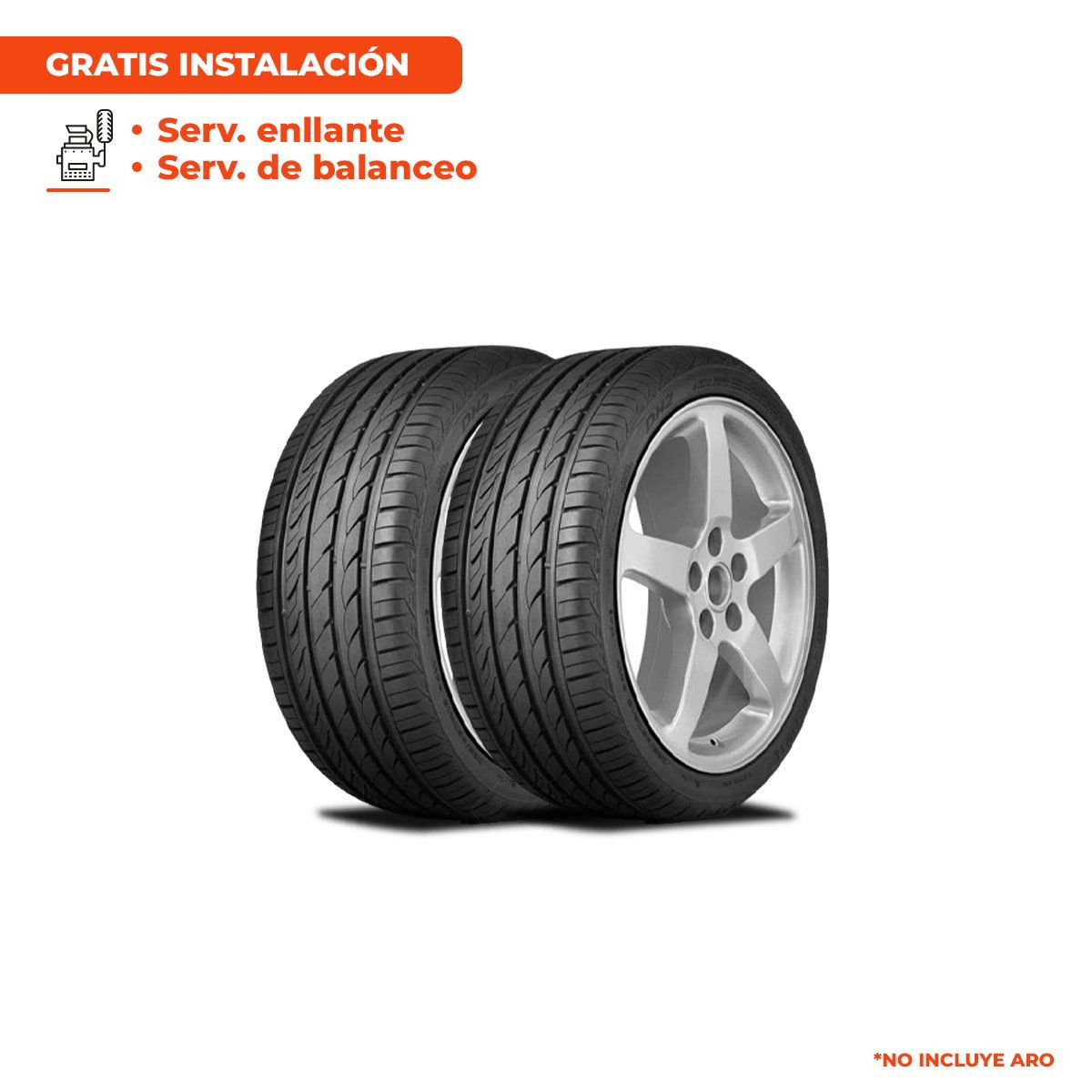 DELINTE - Pack de 2 Llantas 165/55R15 DELINTE DH2 75V BL