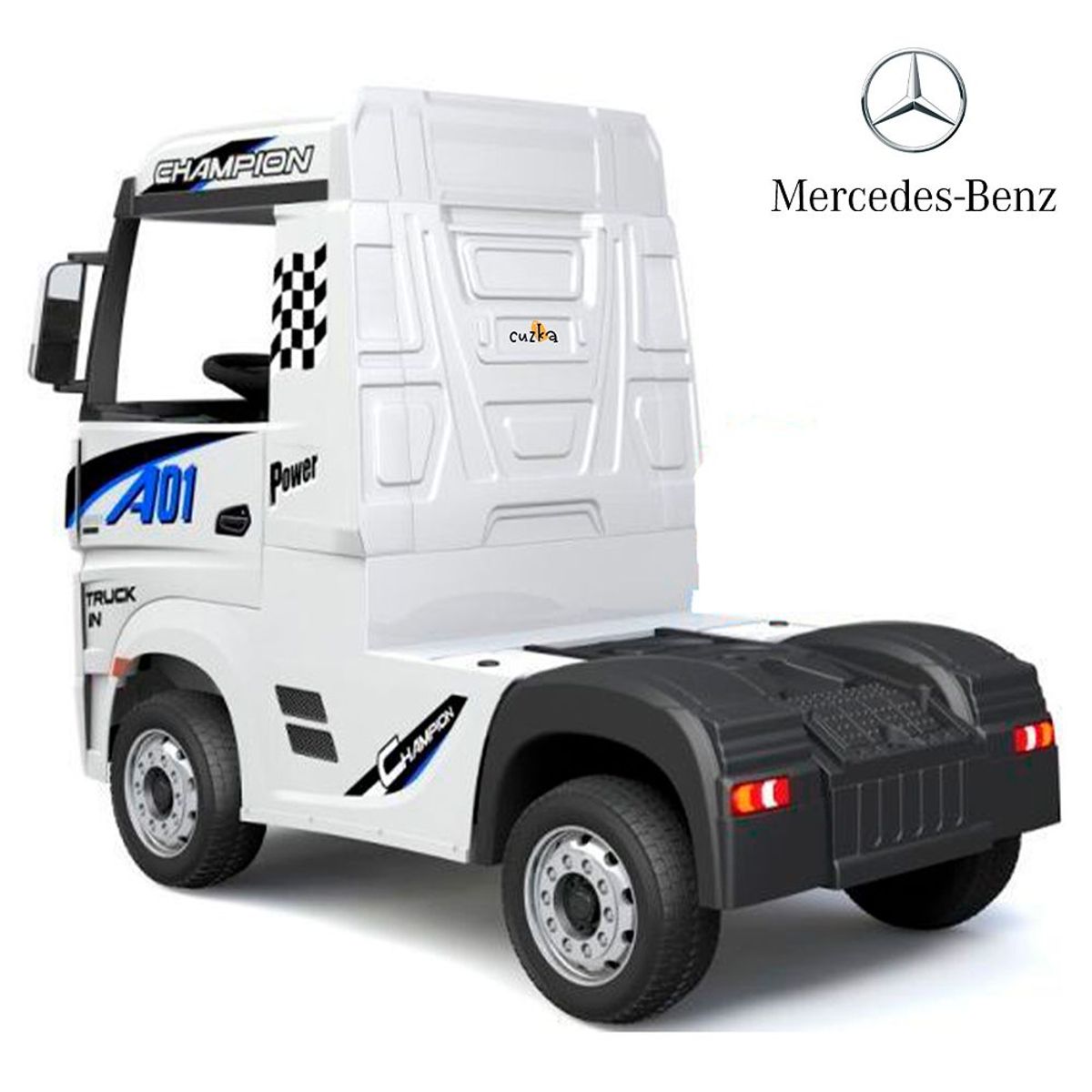 MERCEDES BENZ - Carro a batería para Niños »ACTROS» White Licenced