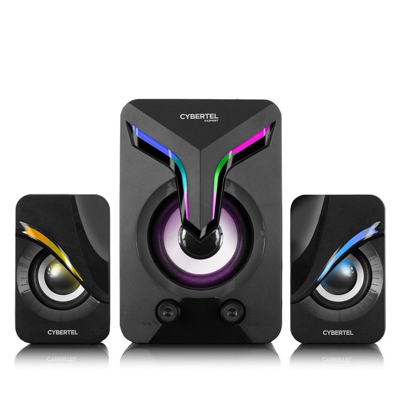 CYBERTEL - Parlante Gamer 2.1 RGB LED - Cybertel EXXPERT - Para Pc O Laptop.