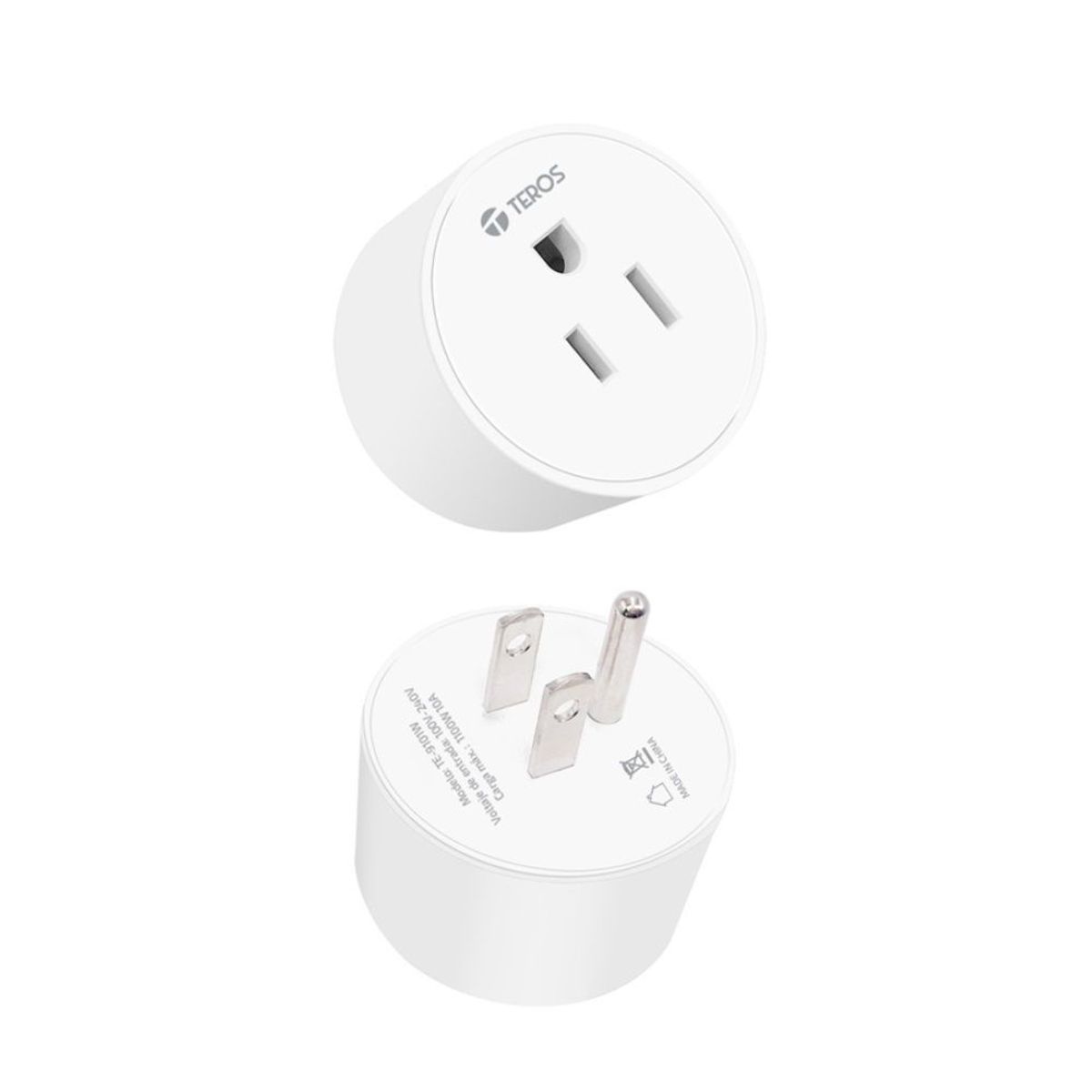 TEROS - Tomacorriente Teros TE-9101W Smart Alexa-Google 10A WIFI 1 toma Blanco