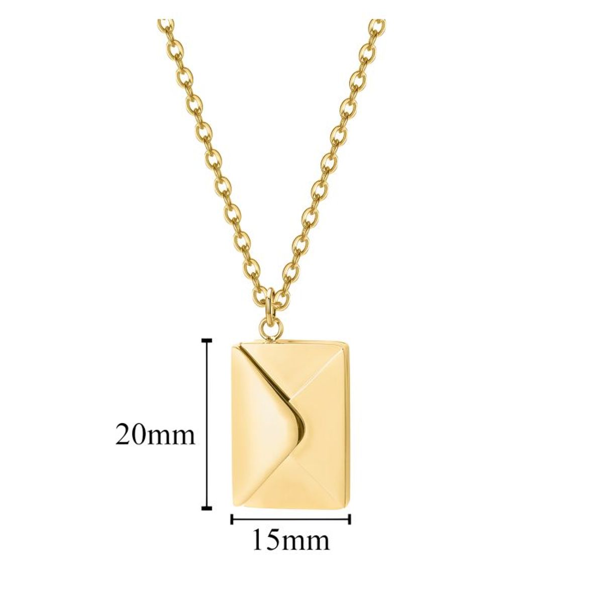 GENERICO - Collar Sobre Carta Amor Joyería Regalo Novia Acero Dorado