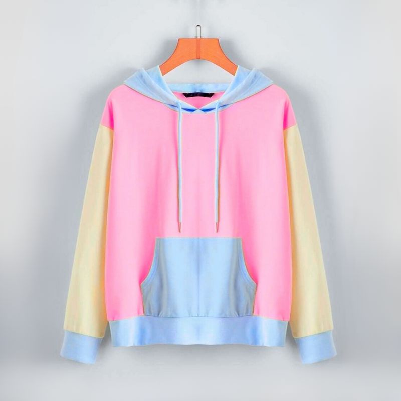 ROSUE - Polera tricolor aesthetic para dama Standard Oversize