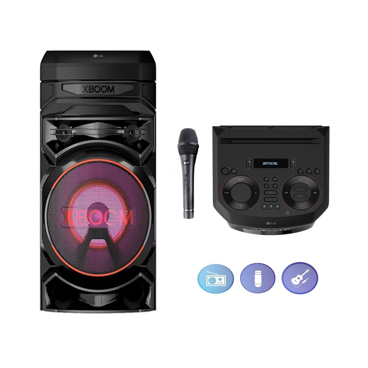 LG - Torre de sonido LG RNC5 XBOOM Karaoke star luces multicolor DJ App