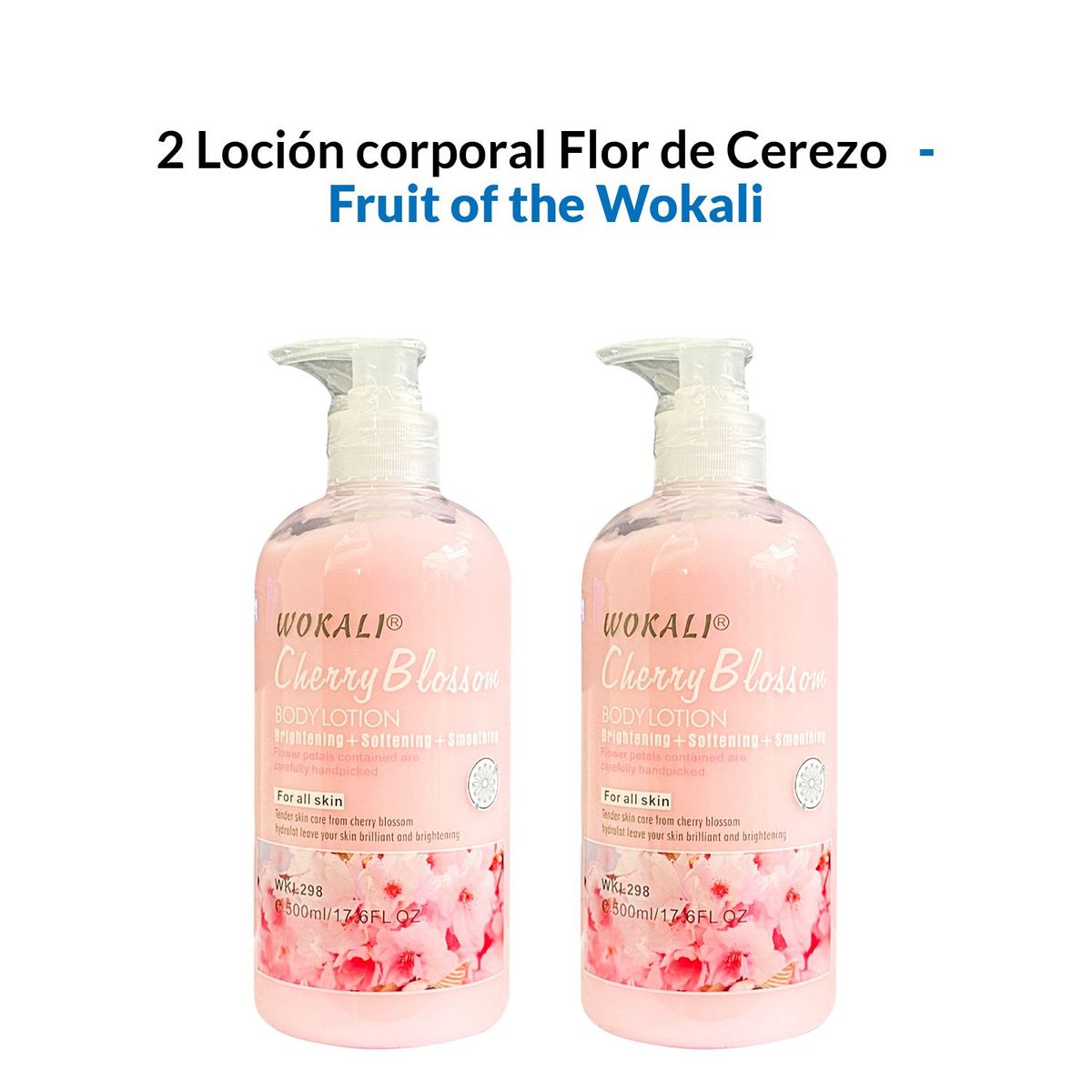 GENERICO - 2 Loción corporal Flor de Cerezo 500ml - Wokali