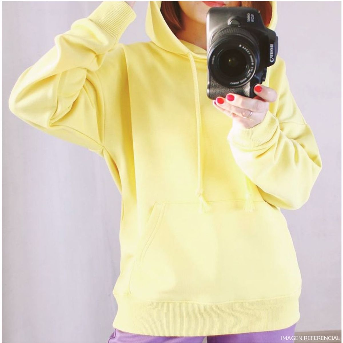 ROSUE - Polera amarilla patito para mujer con capucha oversize Hoodie