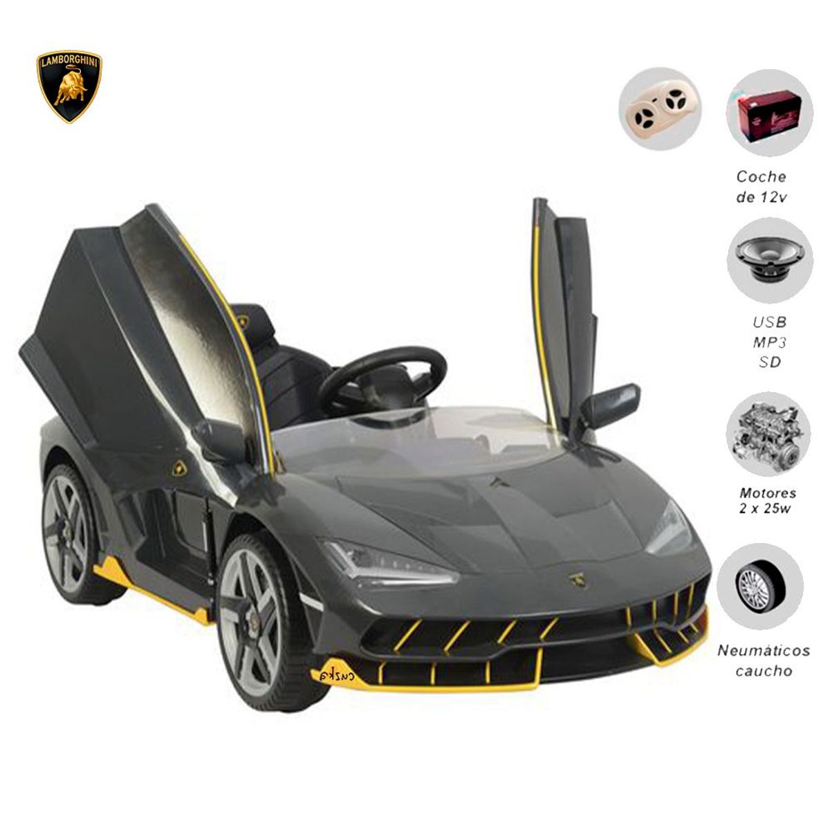 LAMBORGHINI - Carro a Batería  Para Niños «CENTENARIO» Black LICENCED