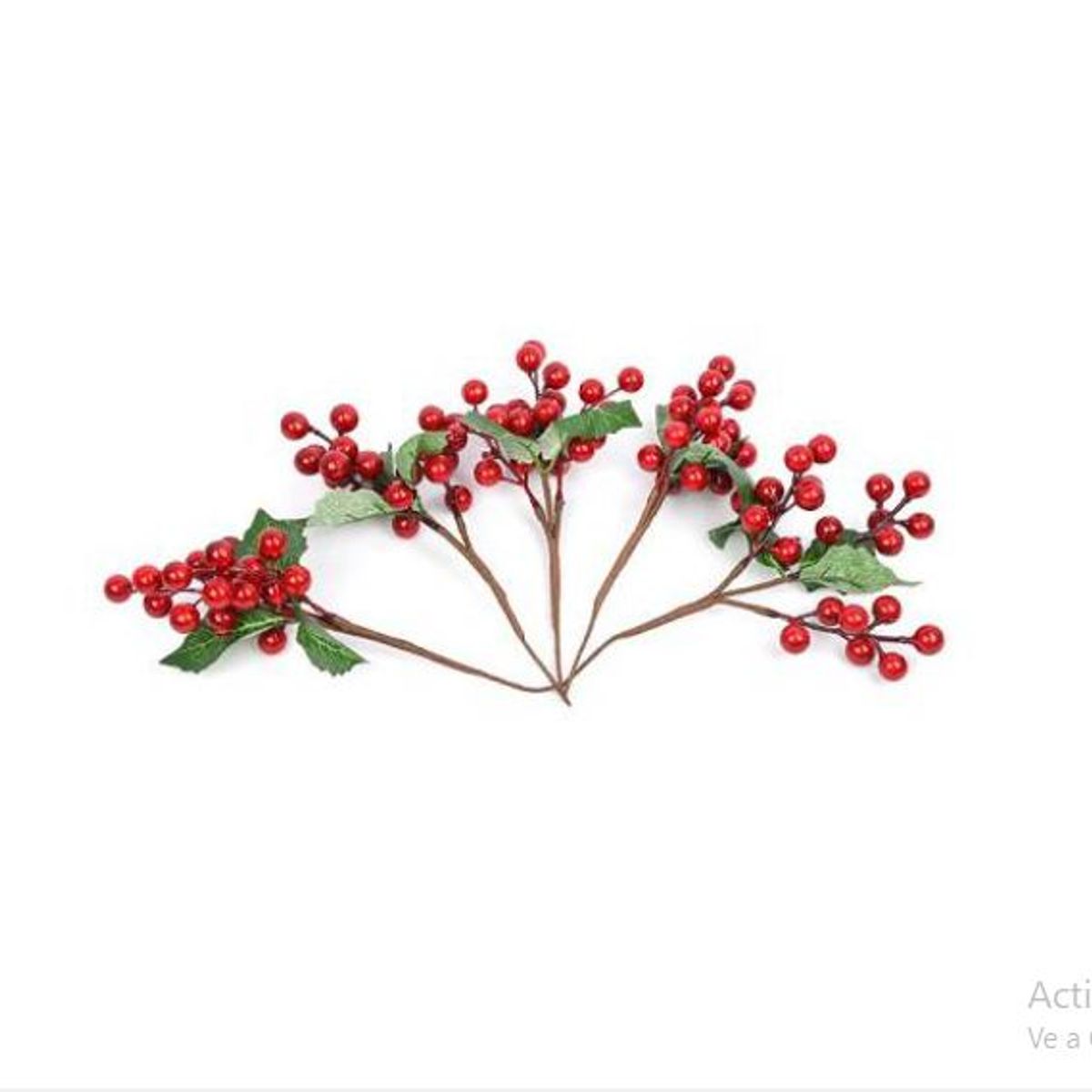 NAVIDAD - Pines navideños decorativos -set de 06pzs cerezas con hojas, marca GENERICO - Foto Principal