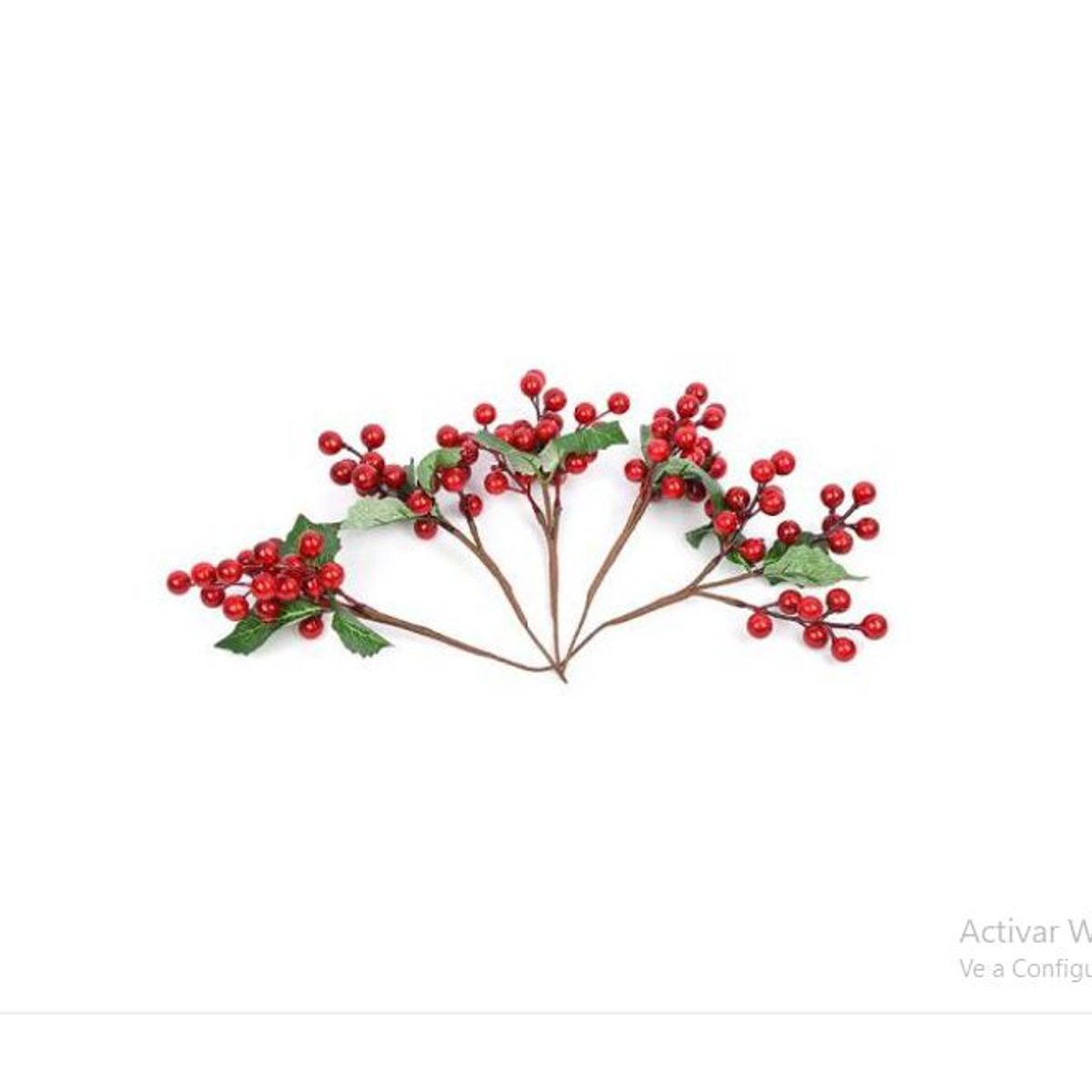NAVIDAD - Pines navideños decorativos -set de 06pzs cerezas con hojas, marca GENERICO - Foto Principal