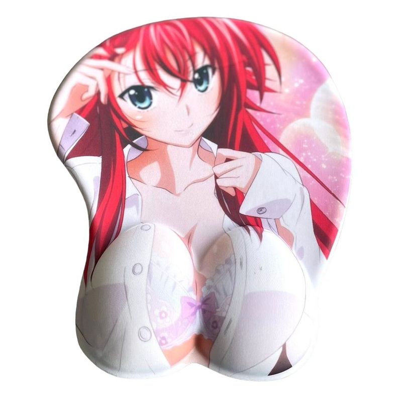 GENERICO - Mouse Pad 3D Almohadilla Ergonómico Antideslizante Anime Peliroja