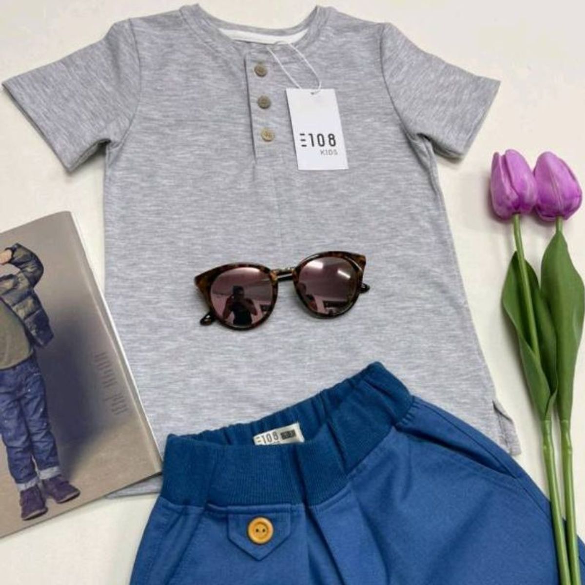 GENERICO - Polo Niño Básico Mick Color Plomo Estacion 108