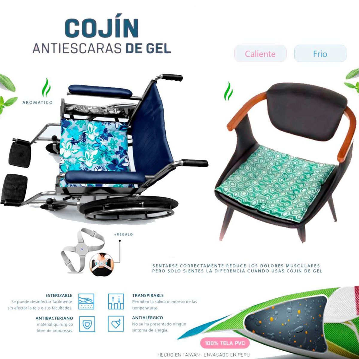 GENERICO - Cojín Asiento Gel Almohada para Sentarse Alivia HemorroidesRegalo