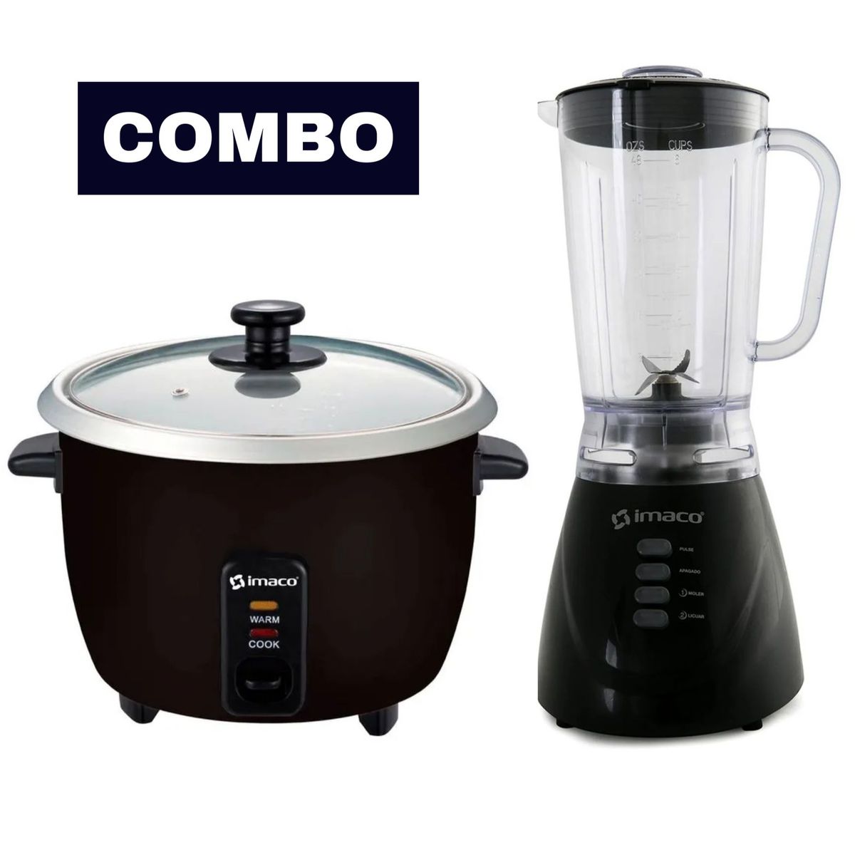 IMACO - Combo Arrocera Negro Imaco 06Lt licuadora 125Lt Imaco Negro