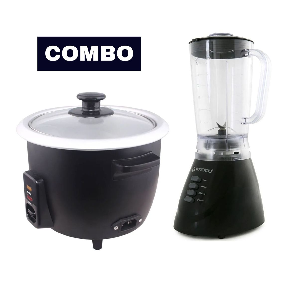 IMACO - Combo Arrocera Negro Imaco 06Lt licuadora 125Lt Imaco Negro