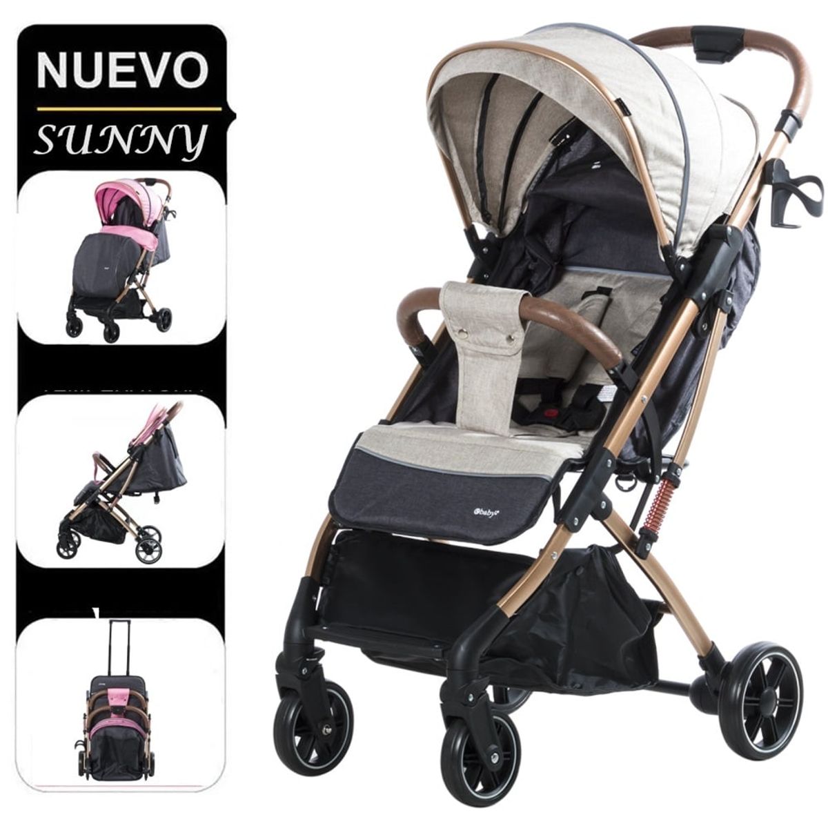 EBABY - Coche Ebaby Maleta Sunny EB124 de Acero Beige