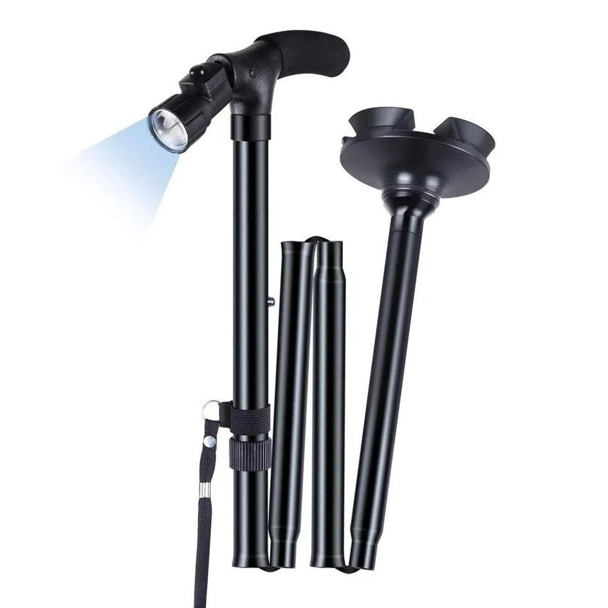 GENERICO - Bastón plegable ortopédico con luz led