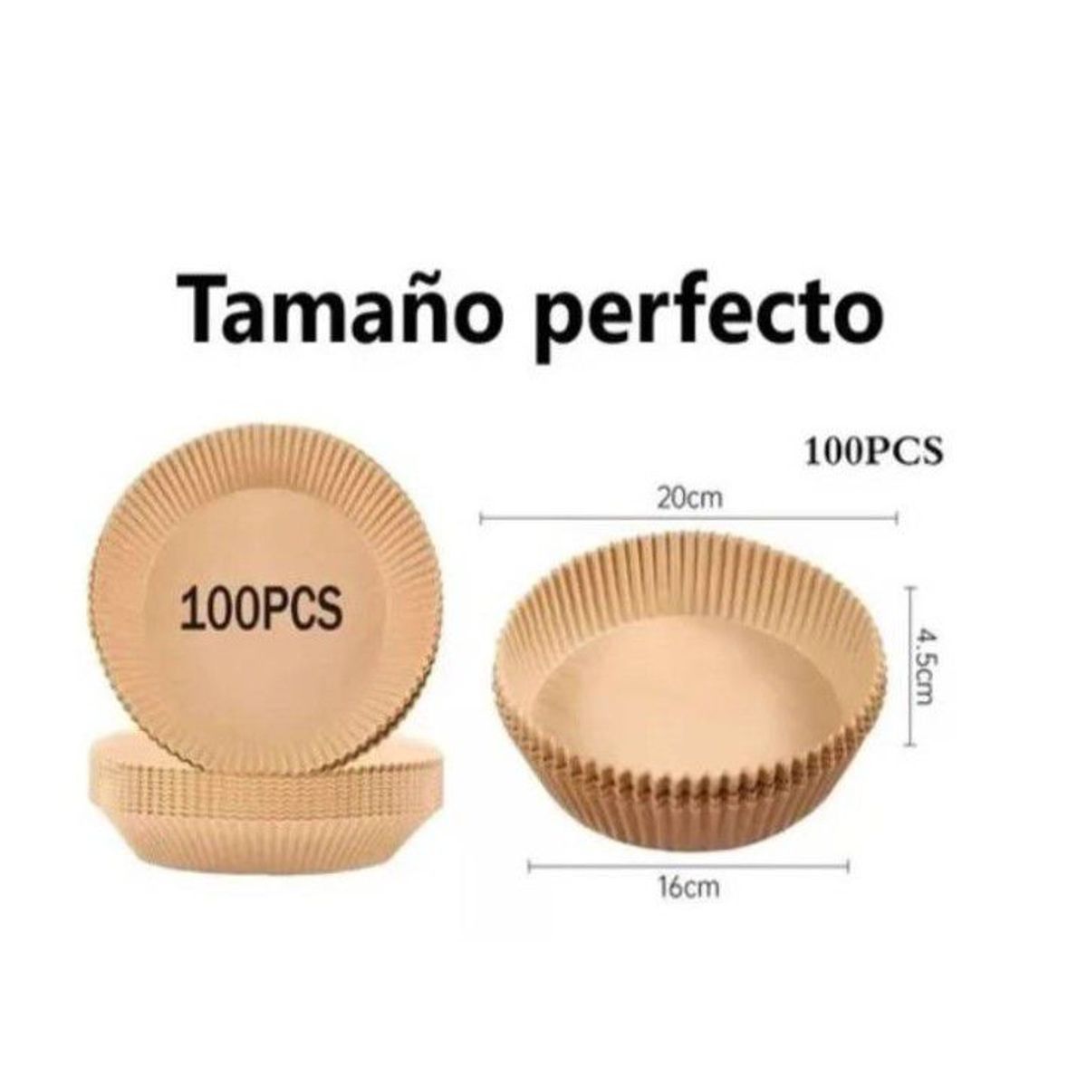 GENERICO - Papel freidora hornear desechable antiadherente 100 unidades