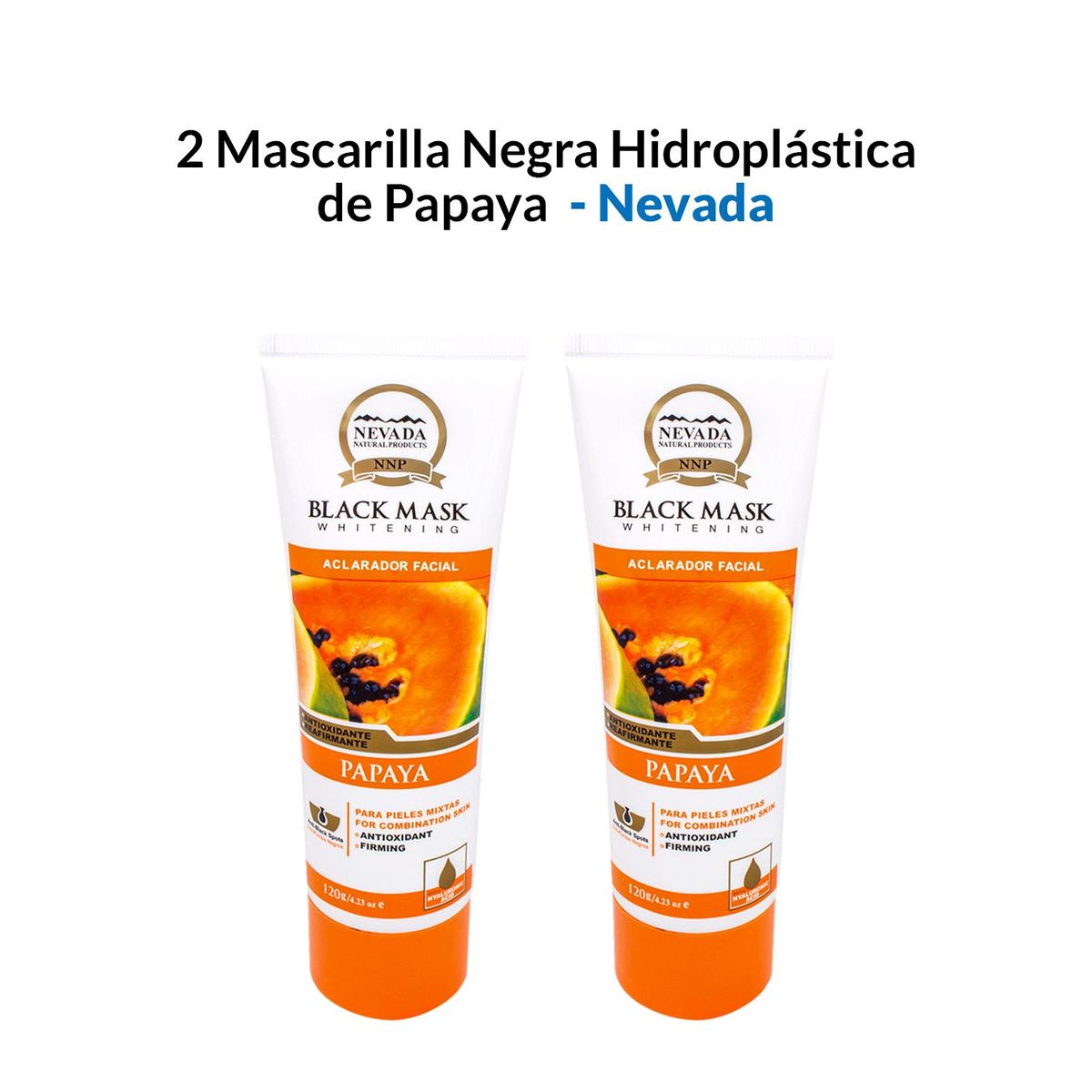 NEVADA NATURAL PRODUCTS - 2 Mascarilla Negra Hidroplastica de Papaya 120gr