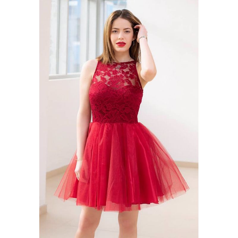 GENERICO - Vestido Encaje Julissa Color Conchevino Estacion 108