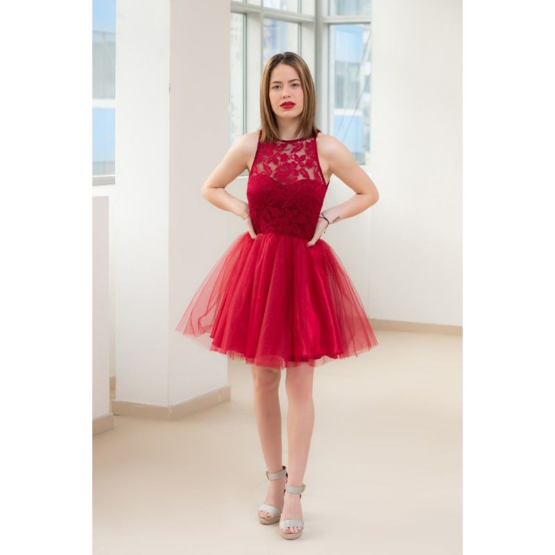 GENERICO - Vestido Encaje Julissa Color Azul Estacion 108