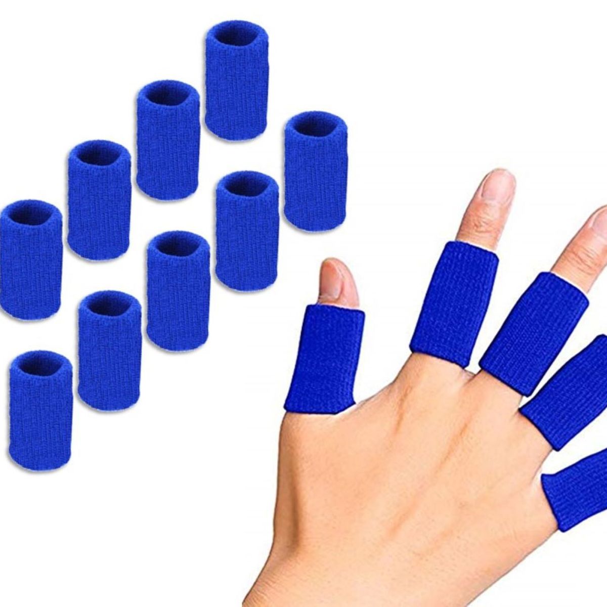 GENERICO - Protector Banda para Dedos Nudillos Pack de 10ud color Azul